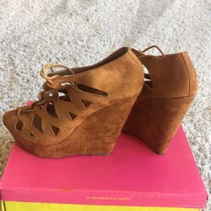 Tan Suede Wedges